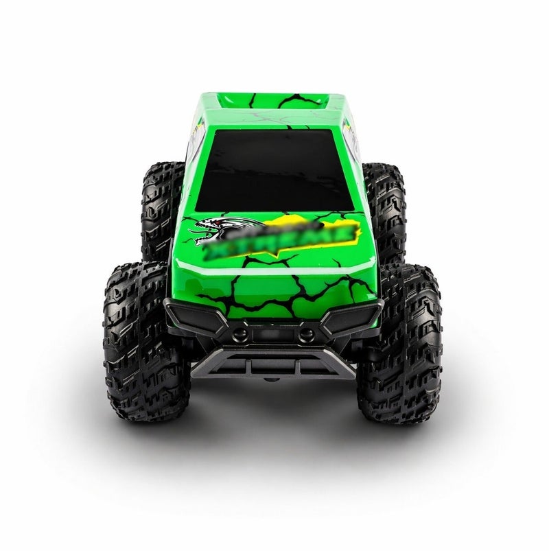 O2. Green Remote Control Off-Road RC Car with Colorful LED Lights, 2.4GHz Controller and Rechargeable Battery for Kids - Image 4