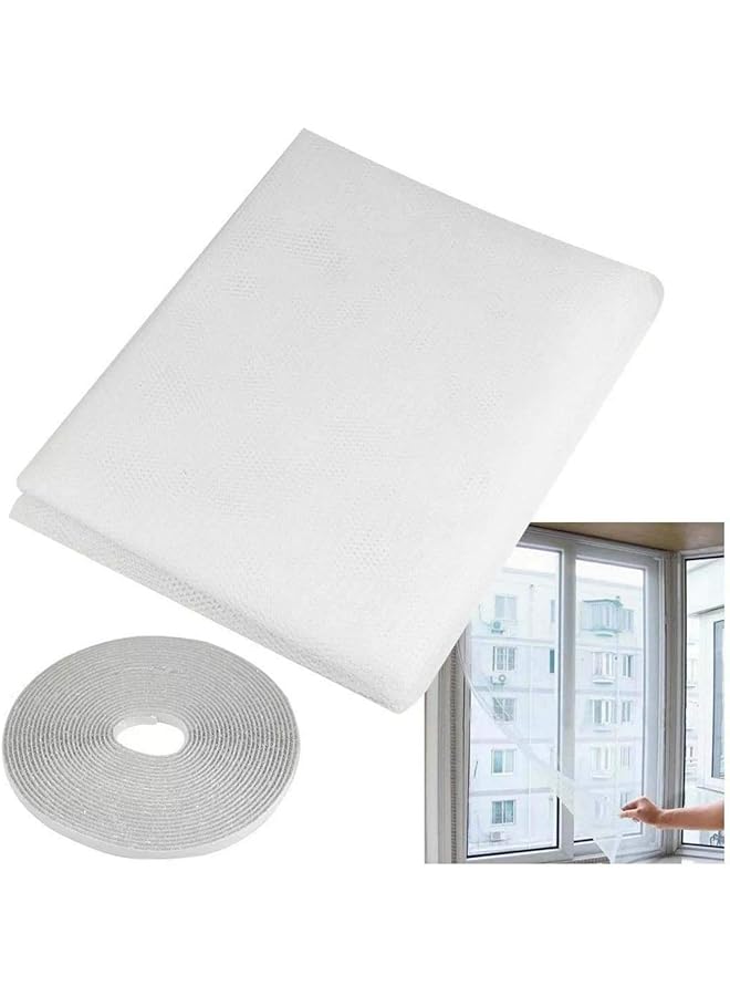 The Bros Self-adhesive Window Screen, Anti Mosquito Net Adjustable DIY Fly Window Screen Mesh Insect Netting Bug Bee Mosquito Protector With Sticky Tape for most Windows, 100X150cm - Image 1
