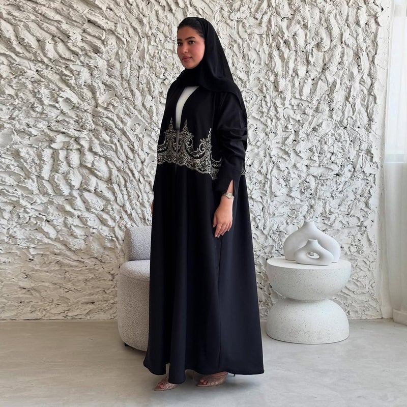 فستان ماكسي محتشم للنساء بأكمام طويلة مع تطريز وزخارف - تصميم كارديجان لفصل الصيف - Image 2