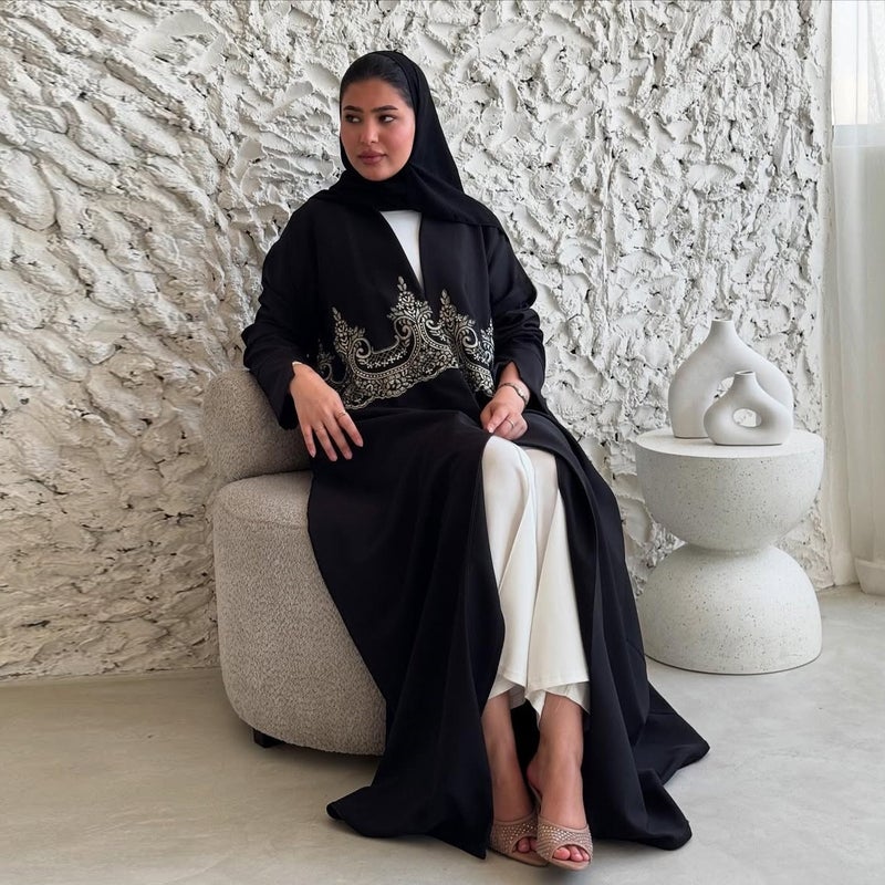 فستان ماكسي محتشم للنساء بأكمام طويلة مع تطريز وزخارف - تصميم كارديجان لفصل الصيف - Image 5