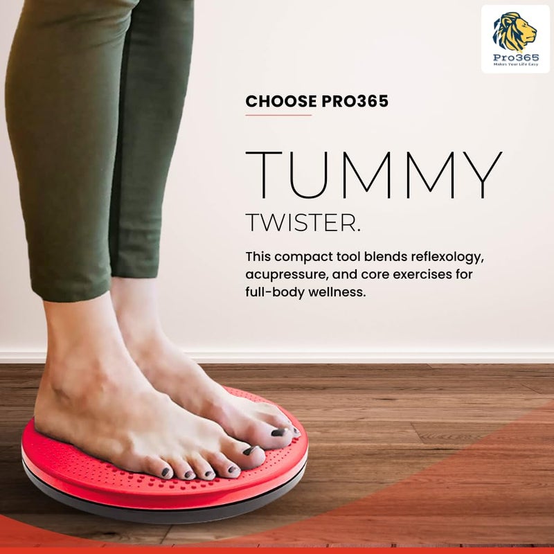 PRO365 Tummy Twister Acupressure Abs Shaper with Magnets Reflexology & Core Workout Machine for Men & Women (RED) - Image 2