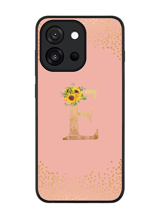 Stylizedd For OnePlus 13s / 13T Case,Slim fit Camera Protection, Shockproof Thin Phone cover  - Custom Floral Monogram - E  (Rose Pink )