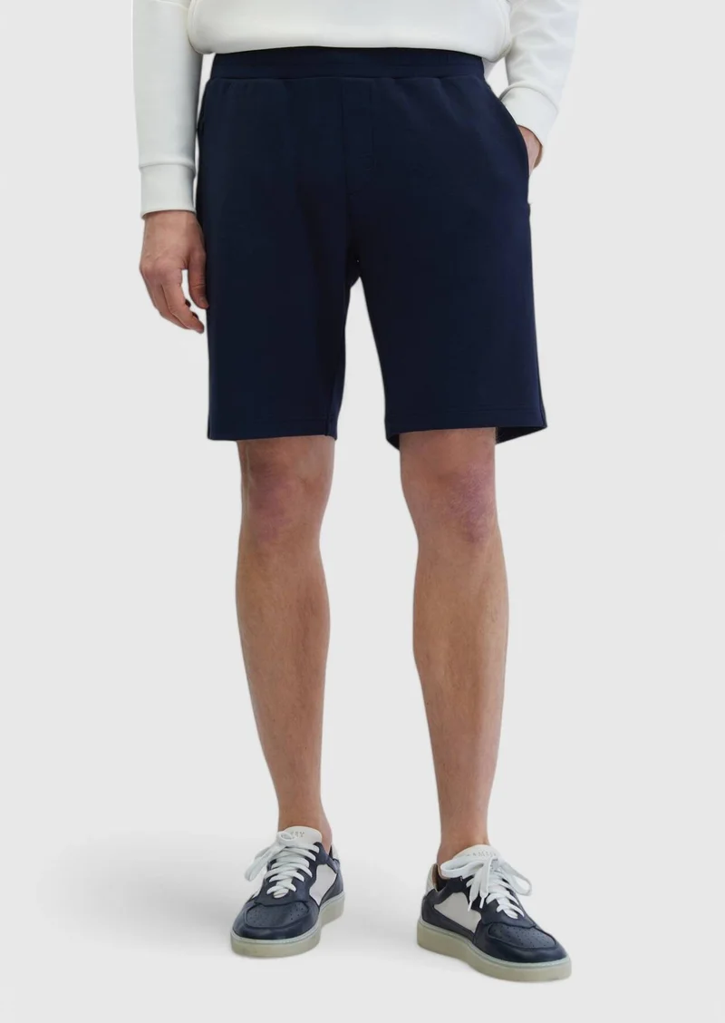 RAMSEY Navy Blue Knitting Jogging Fit Sport Bermuda