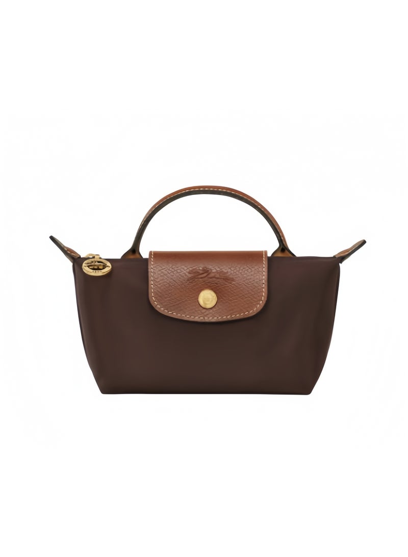 Longchamp Women's Mini Makeup Bag, Handbag, Shoulder Bag Brown/Ebony Classic - Image 1