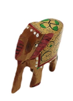 Antique Museum Wooden Handcrafted Elephant Figurine In Miniature  - Image 1