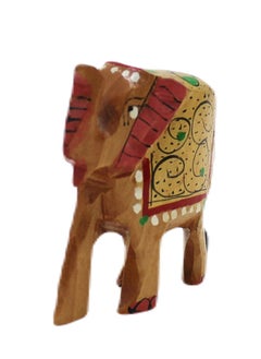 Antique Museum Wooden Handcrafted Elephant Figurine In Miniature  - Image 4