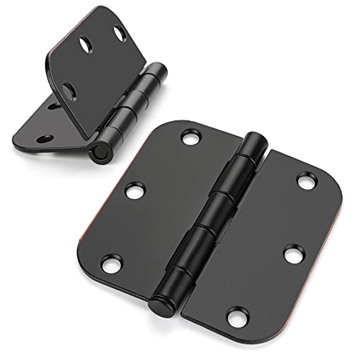 Haidms 24 Pack Oil Rubbed Bronze Door Hinges 3.5 Inch Brushed Bronze Interior Door Hinges with 5/8" Radius Corner Removable Pin - Image 1
