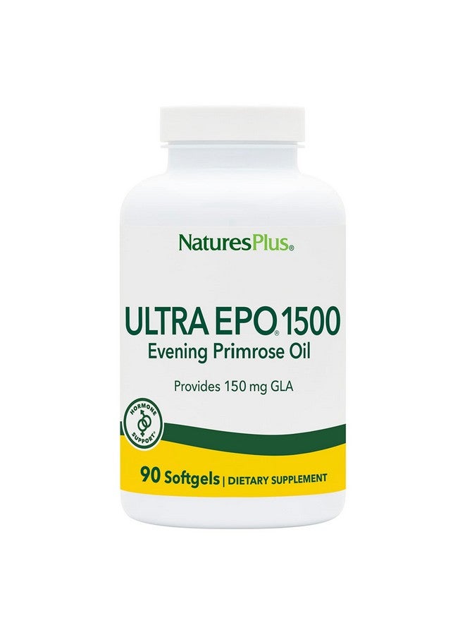 NaturesPlus Ultra EPO 1500 - Evening Primrose Oil - Premenstrual and Menopausal Antioxidant Support - Promotes Clear Skin - Gluten Free - 90 Softgels, 90 Servings - Image 1