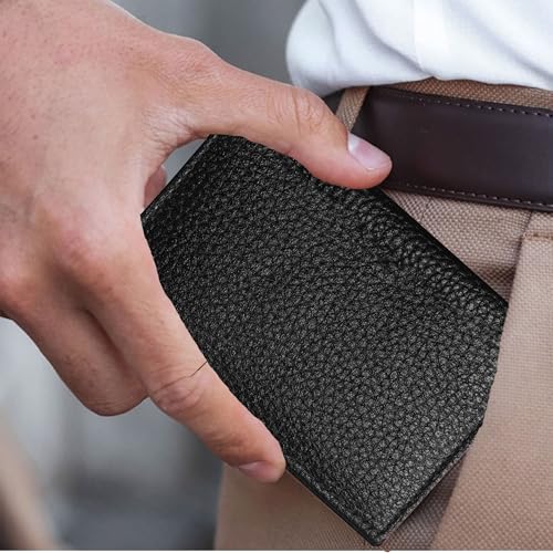 ABYS Genuine Leather Black Card Holder Men,Women Credit Card Holder,Pocket Card Wallet - Image 3