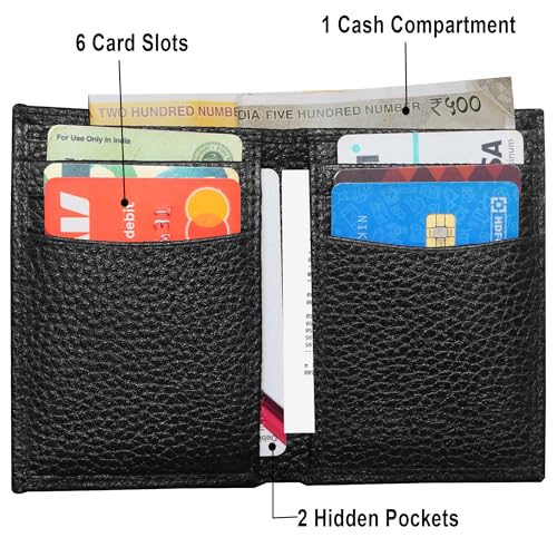 ABYS Genuine Leather Black Card Holder Men,Women Credit Card Holder,Pocket Card Wallet - Image 4