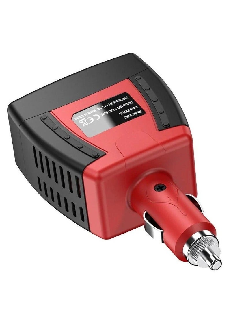 Denx 150W Car Power Inverter with Universal UK/US/EU Plug & 1 USB Port | Converts 12V DC to AC 220V for Charging Laptops, Phones, Tablets & More | Fast USB Charging Adapter for Vehicles | Portable Power Converter for Car, Truck, RV | Safe, Lightweight & Travel-Ready Design - Image 2
