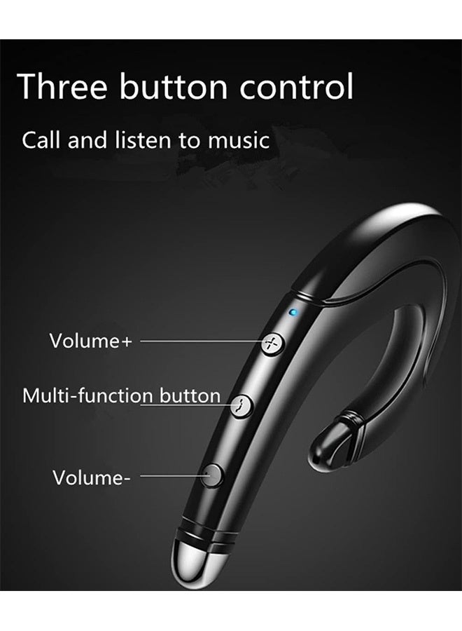 Quantum Wireless Bluetooth Headphone, Non Ear Plug Non Bone Conduction Ear Hook Earbuds, Lightweight Waterproof Earpiece for Business/Office/Sports (Black) - Image 3