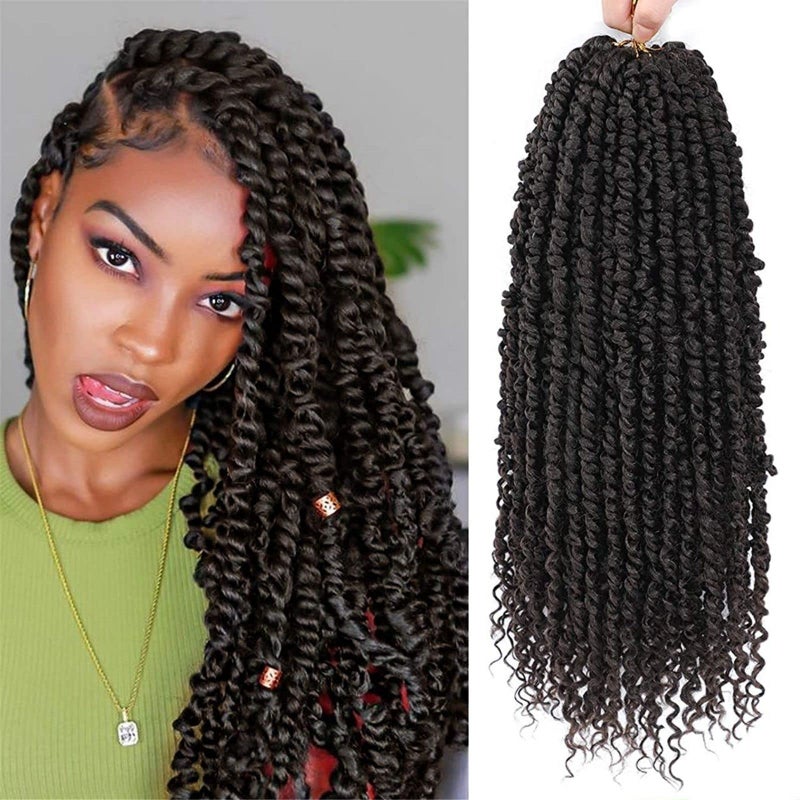 Passion Twist Hair  8 Packs 18 Inch Passion Twist Crochet Hair For Women Crochet Pretwisted Curly Hair Passion Twists Synthetic Braiding Hair Extensions 18 Inch 8 Packs 4