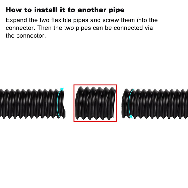 Prestantious Extra Extension Flexible Pipe for Prestantious 12"Ã—12" Catch Basin, 2 inches ID, Pipe Stretched Length 8.2ft - Image 4
