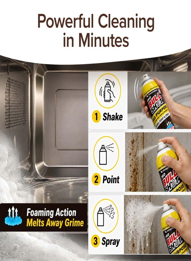 Horsepower Bull Shot All-Purpose Foam Cleaner, AS SEEN ON TV, Removes Greasy Residue, Fingerprints, Grime & Dirt Fast, USA Made - Image 4