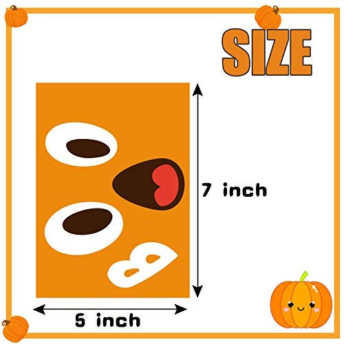 Funnlot Halloween Pumpkin Decorating Kit Crafts Face Stickers Halloween Pumpkin Decor Stickers Jack O Lantern Stickers Pumpkin Stickers for Kids Halloween Party Favors 24 Sheet - Image 5