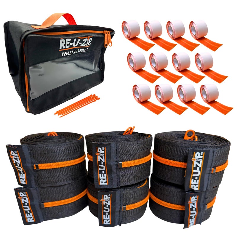 REUZIP Reusable Dust Barrier Zipper FailSafe Replaceable Lockable CostEffective for Single or Repeated Use PRO Bundle