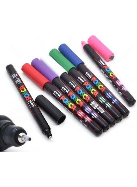 Uni-posca طقمMarkers Pc-1mr 5 قطع ألوان أساسية  - Image 2