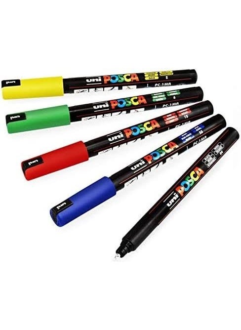 Uni-posca طقمMarkers Pc-1mr 5 قطع ألوان أساسية  - Image 1