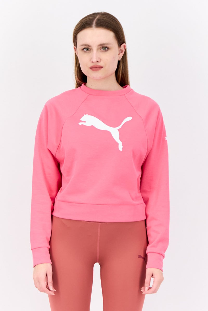 PUMA ملابس رياضية نسائية بأكمام طويلة مناسبة للخارج، وردي - Image 1