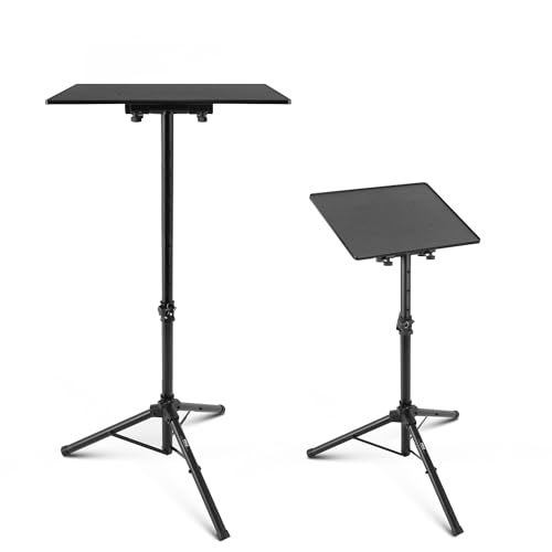 PYLE-PRO Universal Laptop Projector Tripod Stand - Computer, Book, DJ Equipment Holder Mount Height Adjustable Up to 39.37” w/ 14” x 11” Plate Size -for Office, Home, Stage, Studio, DJ Racks Holder - Image 1