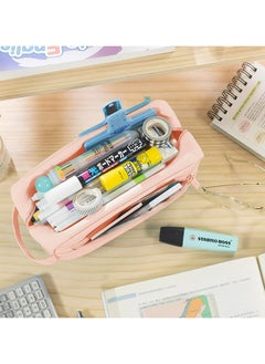 Oasisgalore Large Capacity Pencil Case 3 Compartments,  for Students Teen Girl Boy  - Image 4
