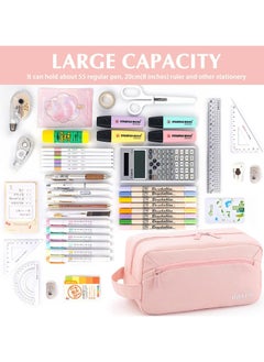 Oasisgalore Large Capacity Pencil Case 3 Compartments,  for Students Teen Girl Boy  - Image 5