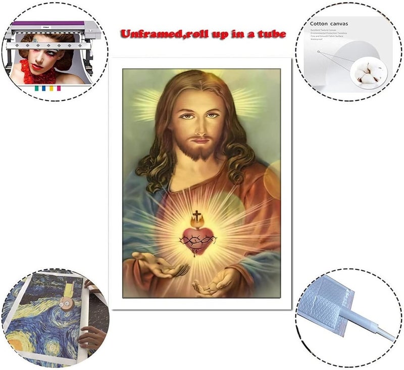 FireDeer Catholic Jesus Poster Print On Canvas Painting Christian God Pictures for Living Room No Frame - Image 2