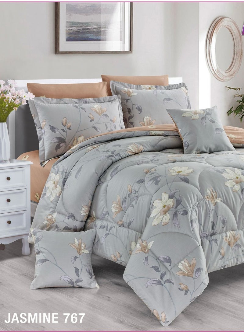 Leon Double Bedspread Set 8 Pieces 100% Cotton Floral 767
