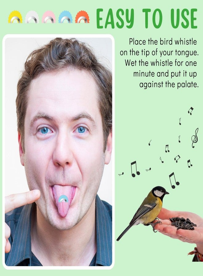 Sonwyoung 10 Pcs Bird Whistle Bird Caller Tongue Original Tweeting Noisemaker Toys Warbler Tricks Gag, 5 Colors - Image 3