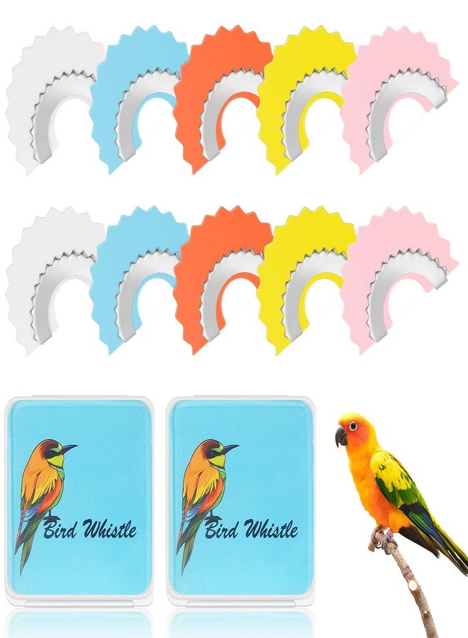 Sonwyoung 10 Pcs Bird Whistle Bird Caller Tongue Original Tweeting Noisemaker Toys Warbler Tricks Gag, 5 Colors - Image 1