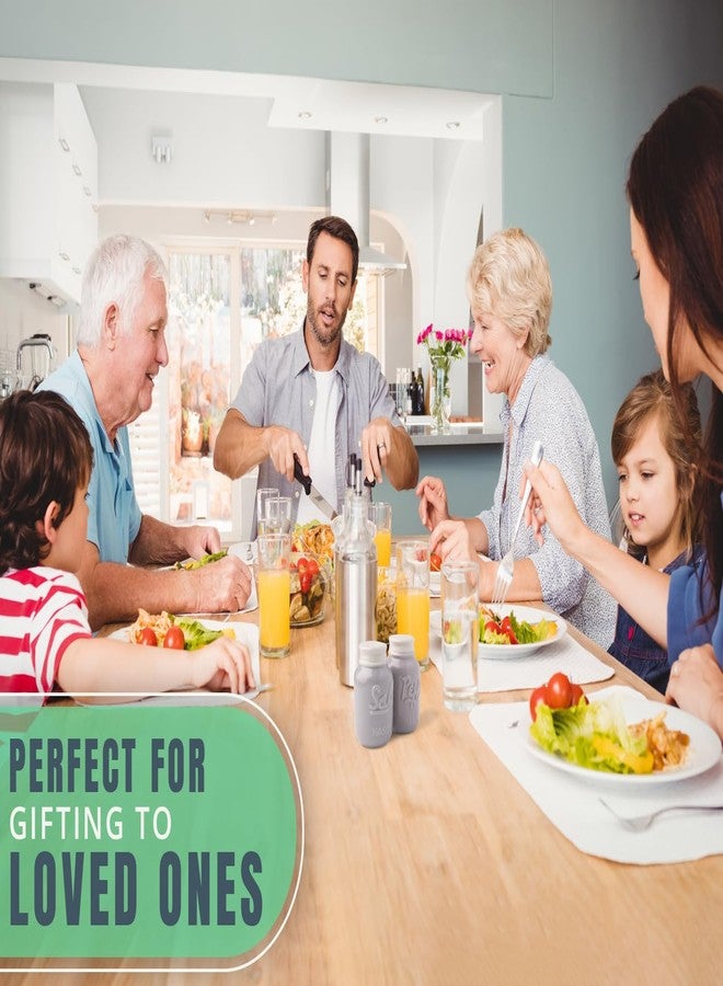 كومفيفي طقم هزازات ملح وفلفل من كومفيفي، مصنوع من السيراميك الرمادي الفاتح، بتصميم ريفي أنيق. - Image 5