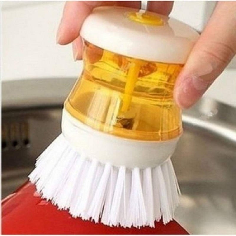 KHEDU FAB Khedu Fab 2 Pcs DishWashbasin Plastic Cleaning Brush with Liquid Soap Dispenser Plastic Wash Basin Brush Cleaner with Liquid Soap Dispenser Multicolour  - Image 3