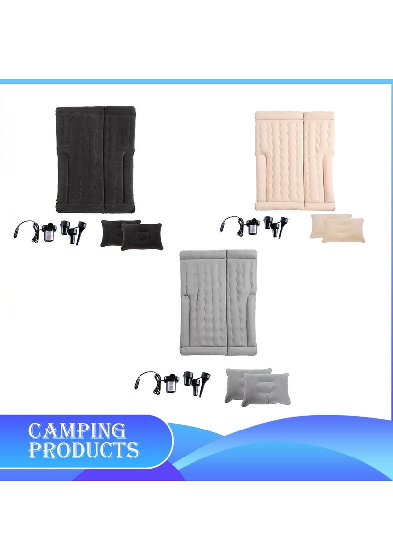 Manful Inflatable Mattress with Pump Portable Outdoor Air Mattress Foldable Single Thickened Flocking Mattress for Outdoor and Home  - Image 4