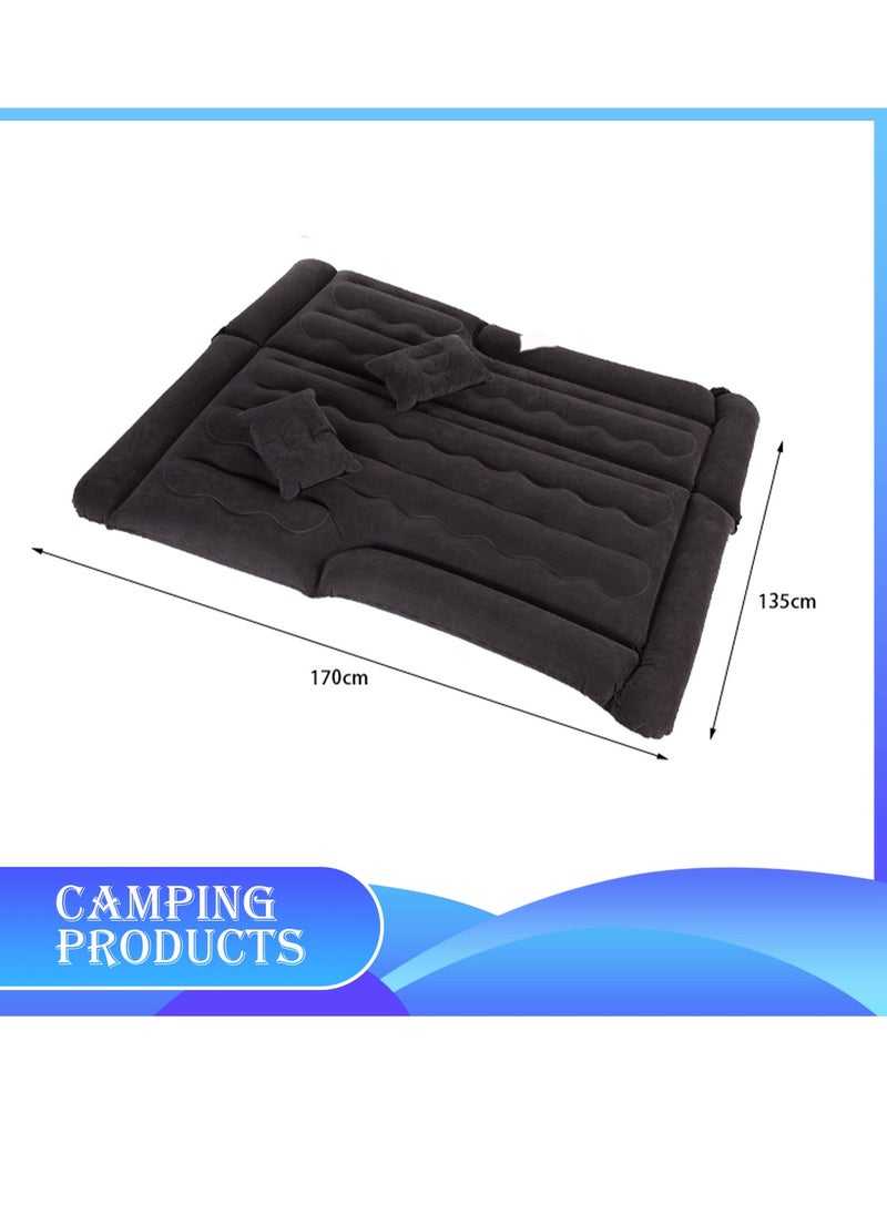 Manful Inflatable Mattress with Pump Portable Outdoor Air Mattress Foldable Single Thickened Flocking Mattress for Outdoor and Home  - Image 5
