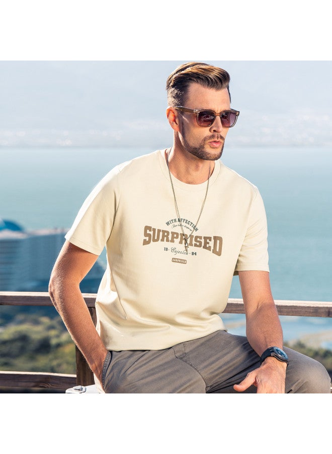 Smooth & Cool】men's Ice Silk Cotton Short Sleeve T-shirt - 2025 Summer Letter Print Tee For Youth - Image 4