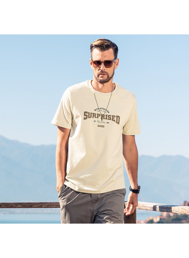 Smooth & Cool】men's Ice Silk Cotton Short Sleeve T-shirt - 2025 Summer Letter Print Tee For Youth - Image 3