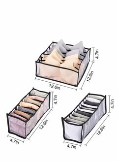 KASTWAVE Underwear Drawer Organizer, Foldable Storage Divider Boxes Includes Cell Collapsible Closet Compartments for Socks Bras Ties Lingerie 8Pcs, Black  - Image 5