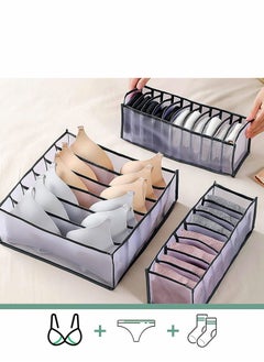 KASTWAVE Underwear Drawer Organizer, Foldable Storage Divider Boxes Includes Cell Collapsible Closet Compartments for Socks Bras Ties Lingerie 8Pcs, Black  - Image 4