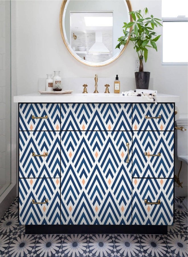 WY-BSO Self Adhesive Liner Boho Contact Shelf Paper for Dresser Drawers Cabinet Decor Sticker (Dark Blue, 17.3 inch x 118 in) - Image 4