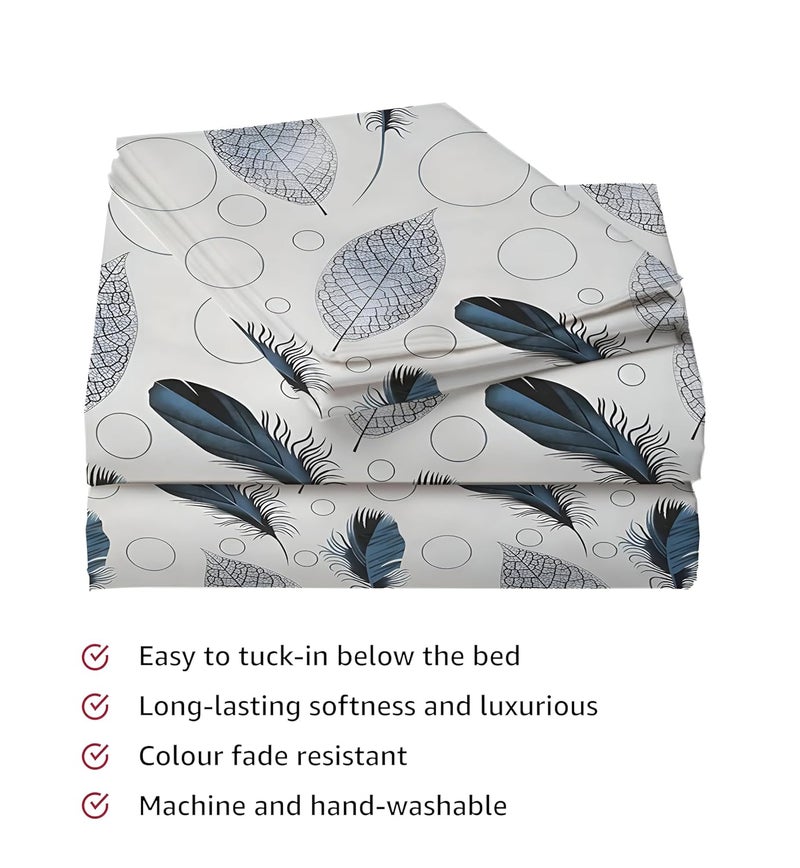 STARNSTYLE Polycotton 220 TC Floral Printed King Size Double Bedsheet with 2 Pillow Covers, (90 x 90 Inches,) Till - Image 5