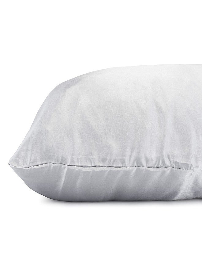 Curly Girl Microfiber Satin Pillowcase for Hair and Skin Pillowcase, Body Size Pillow Cases, Slip Cooling Satin Pillow Covers, Envelope Closure Light, Body 20" x 54" (Gray) - Image 3