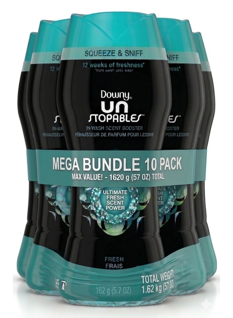 Downy English: Downy Unstoppables In-Wash Scent Booster Fresh 162g - Mega Value Bundle (Pack of 10) - 1.62kg Total - Image 1