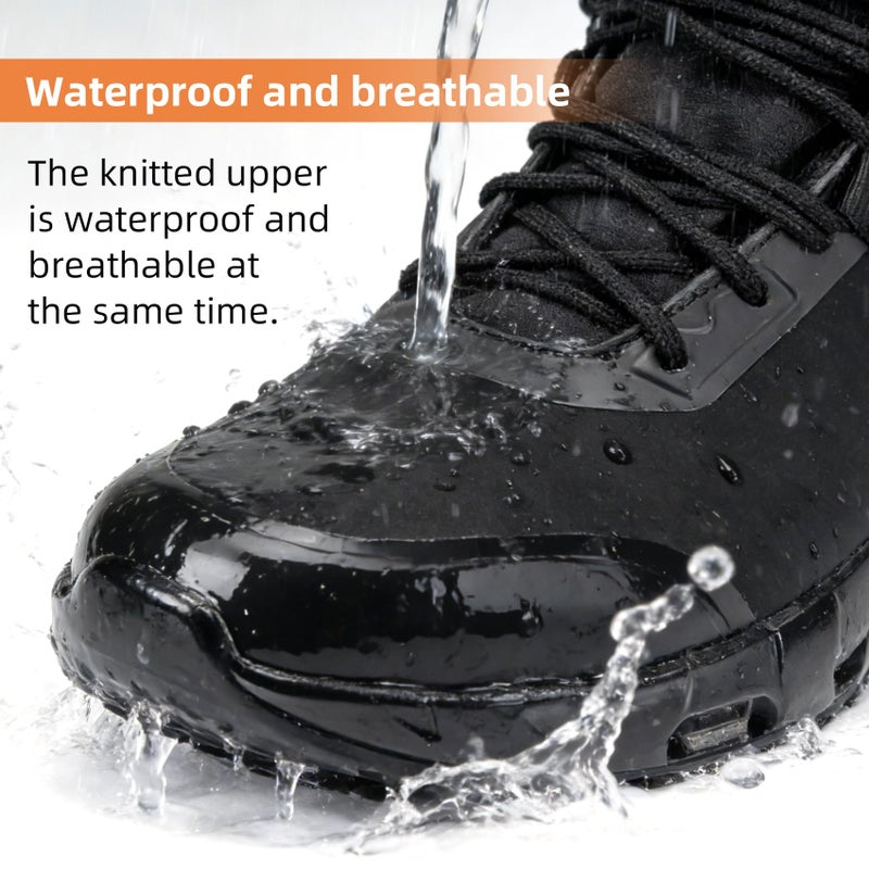 KEFUWU Military Tactical Boots Women Wide Waterproof 6 Inches Lightweight Durable Side-Zip Combat Hiking Work Boots Non Slip(8 Women,Black) - Image 4