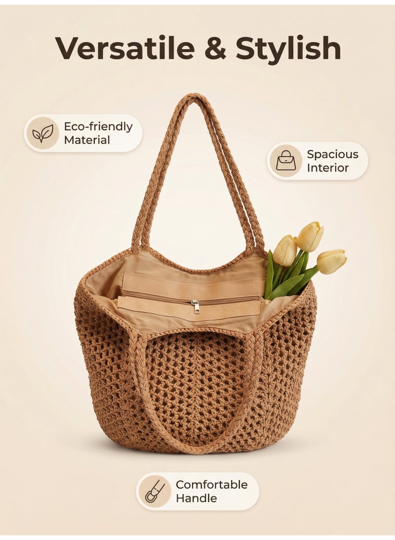 Women Khaki Cotton Canvas Tote Bag - Eco-Friendly | Work Beach - Image 4