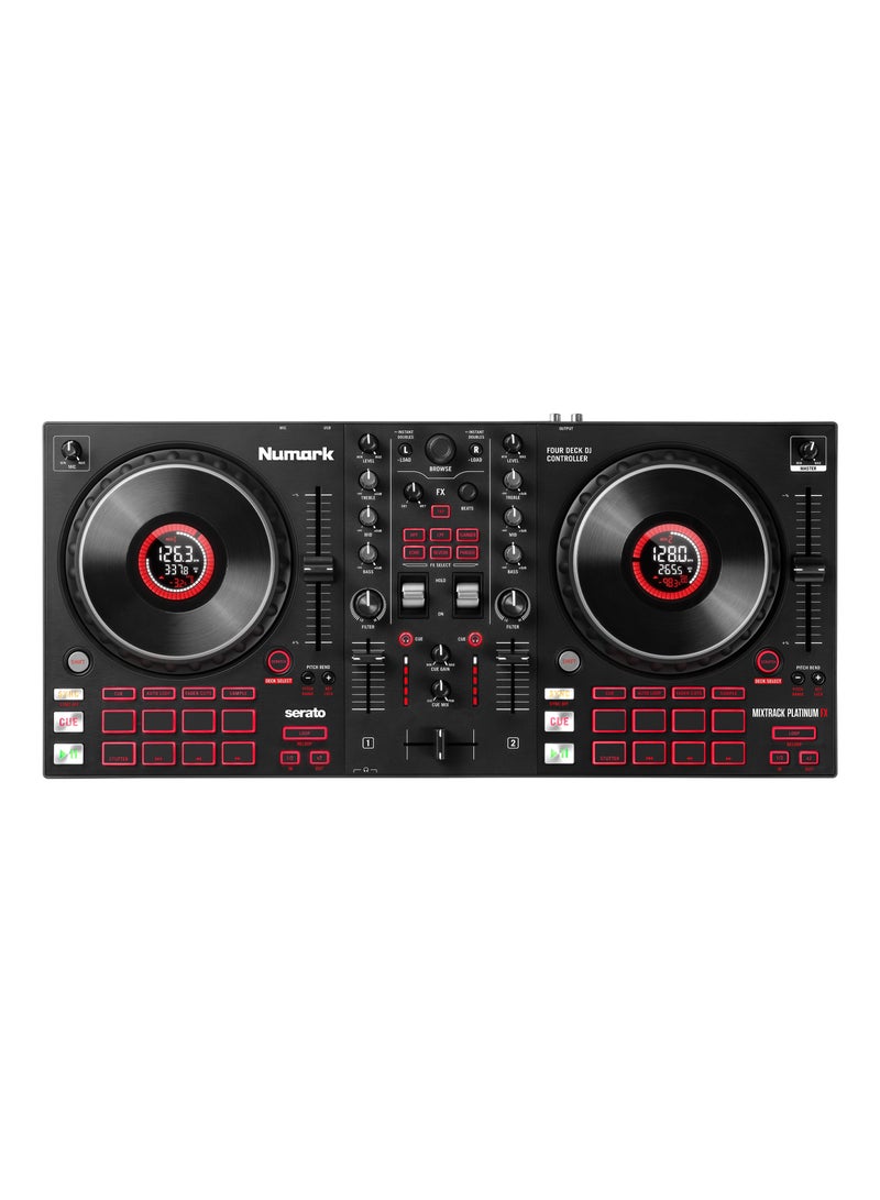 Numark Mixtrack Platinum FX 4-Deck Advanced DJ Controller with Jog Wheel Displays and Effects Paddles  - Image 2