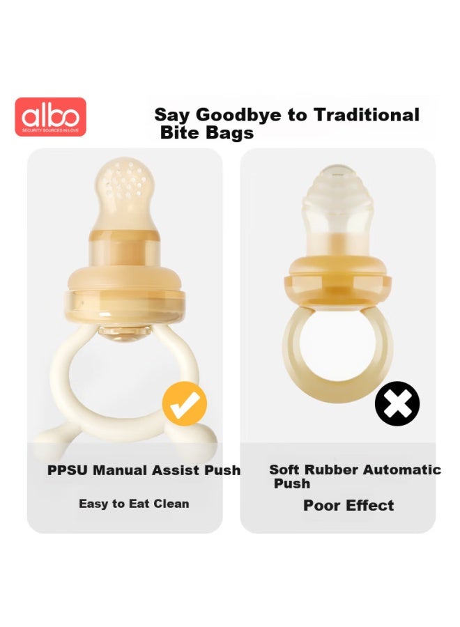 Albo Bite Bag Baby Fruit Feeder Teether Pacifier Baby Soother Push-Through Fruit And Vegetable Feeder - Image 2