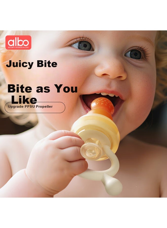 Albo Bite Bag Baby Fruit Feeder Teether Pacifier Baby Soother Push-Through Fruit And Vegetable Feeder - Image 1