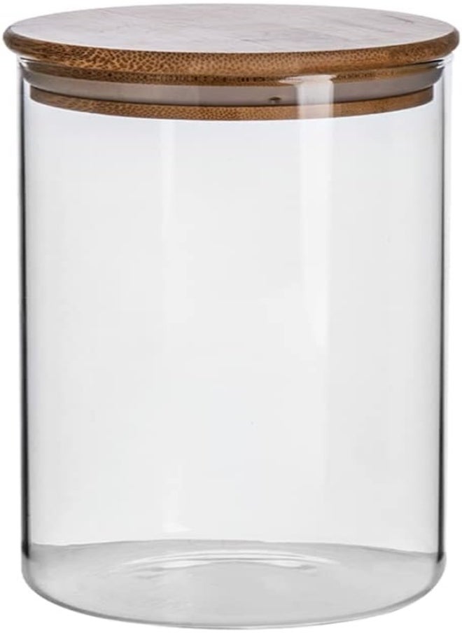 Vague Vague Borosilicate Glass Jar With Bamboo Lid, 1 Litre Capacity  - Image 5
