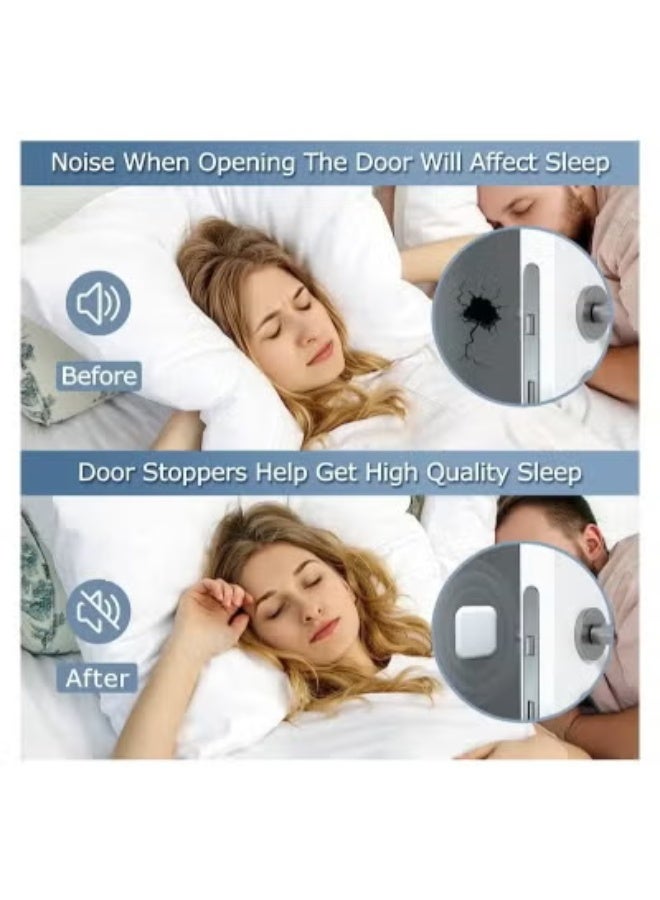 4 Pcs White Door Stoppers Wall Protector Buffer Guard Doorknob Door Handle Bumper Self Adhesive Silencer Soft Rubber Crash Pad for Home Office - Image 3